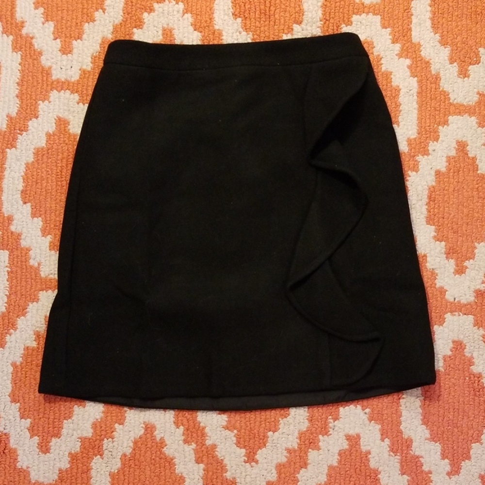 J.CrewRuffle-front mini skirt in double-serge wool